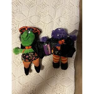 VTG Halloween Witch And Vampire Plush Doll Beanie Toy New Tag Walmart